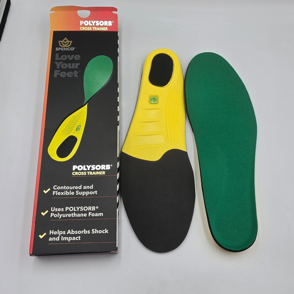 Spenco Polysorb Cross Trainer Insoles Mens 12-13.5 Womens 13-14.5 Size 5 3803405